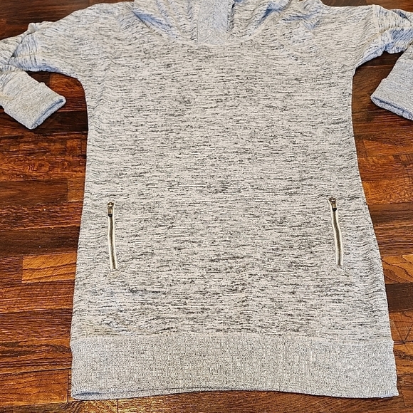 Athleta Gray Thick Cowl Neck Sweatshirt Dress With Zipper Pockets - Picture 3 of 5